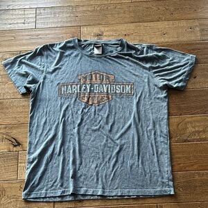 Harley-Davidson Gray and Orange Short Sleeve Grand Turk